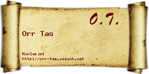 Orr Tas névjegykártya